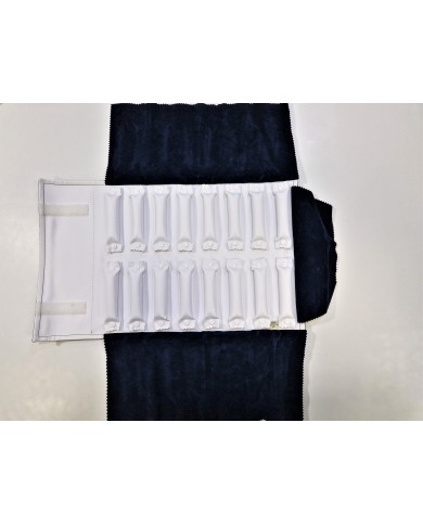 Rotolo blu interno bianco con 16 rulli per anelli