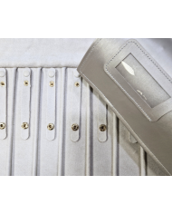 Rotolo champagne interno avorio a 16 scomparti con lacci
