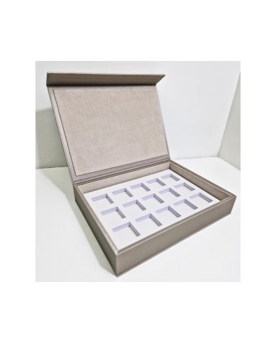Marmotta champagne interno avorio vuota per schede 24x17 cm
