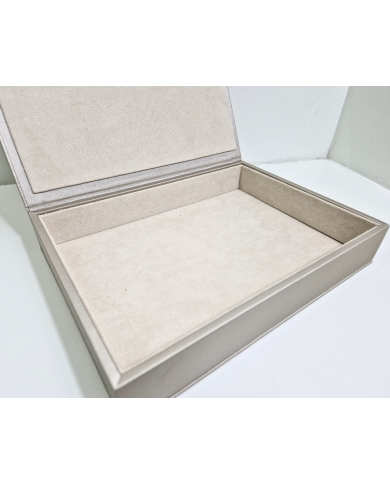 Marmotta champagne interno avorio vuota per schede 24x17 cm