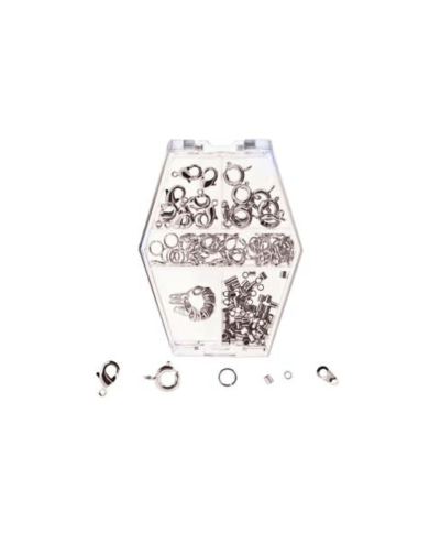 Assortimento accessori placcati in argento per collane o bracciali