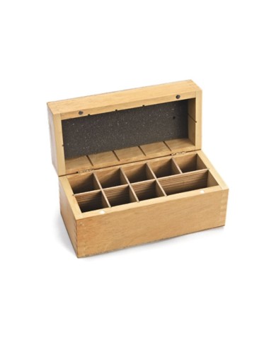 Scatola in legno 9 scomparti per saggi e pietre
