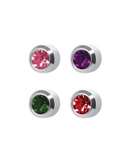 Pre orecchini Studex REGULAR pallina palladio con brillantino colori assortiti