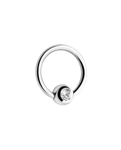 Piercing Cerchietto con zircone e con chiusura a scomparsa 8 mm