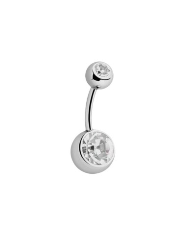 Piercing Banana ombelico con zircone 10 mm in titanio