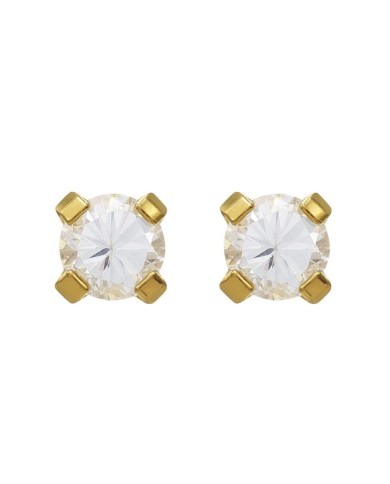 Pre orecchini System 75 zircone cubico dorato 3mm