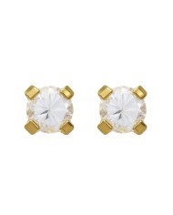 Pre orecchini System 75 zircone cubico dorato 3mm