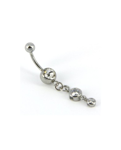 Piercing Banana ombelico Pendente Strass