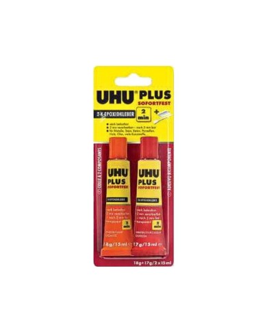 Colla Uhu Plus Bicomponente Rosso/Giallo 2 Min