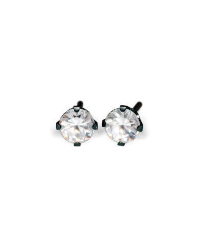 Pre orecchini System 75 zircone cubico noir 4mm