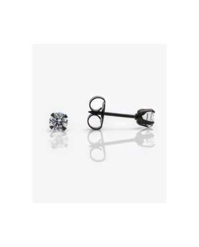 Pre orecchini System 75 zircone cubico noir 4mm