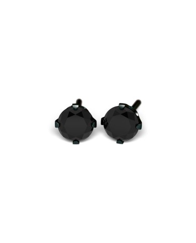 Pre orecchini System 75 zircone cubico nero noir 5mm