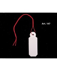 Cartellini grandi cartoncino bianco con filo rosso (conf.500 pz.)
