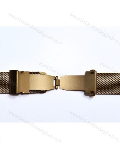 Cinturino Acciaio Maglia Milano Doppia Laminato Deployante