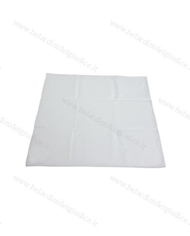 Panno per lucidare in microfibra con bordo cucito bianco