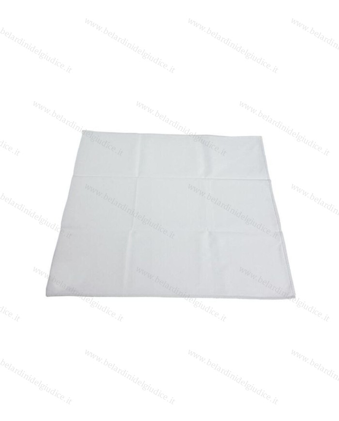 Panno per lucidare in microfibra con bordo cucito bianco