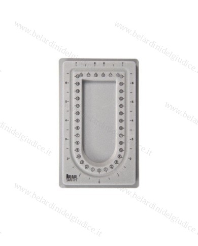 Vassoio mini per infilare collane con bordo ovale a 3 canali 11x18 cm