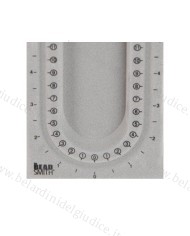 Vassoio mini per infilare collane con bordo ovale a 3 canali 11x18 cm