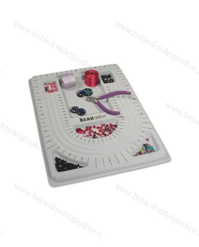 Vassoio per infilare collane con bordo ovale a 3 canali 24,5x33,5 cm
