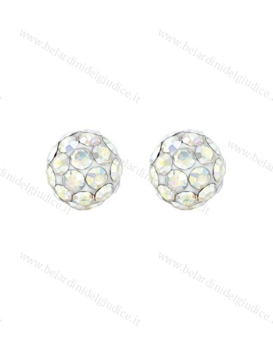 Pre orecchini System 75 pallina diamantata aurora boreale