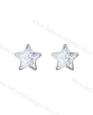 Pre orecchini System 75 stella glitter bianca