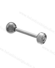 Pre orecchini System 75 barbellis pietra bianca