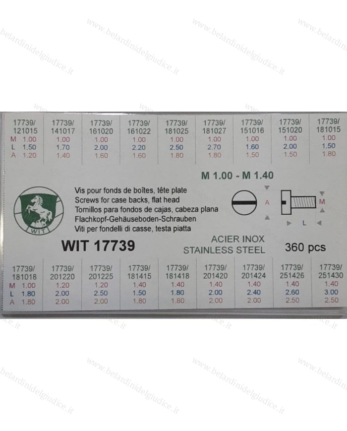 Assortimento Viti per Fondo Cassa Acciaio Testa Piatta a Taglio - 360 pz