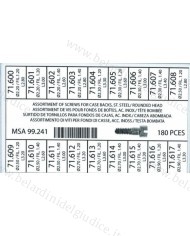 Assortimento Viti per Fondo Cassa Testa Bombata a Taglio - 180 pz