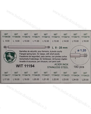 Assortimento Anse con Perni Corti Ø 1,2 - 180 pz