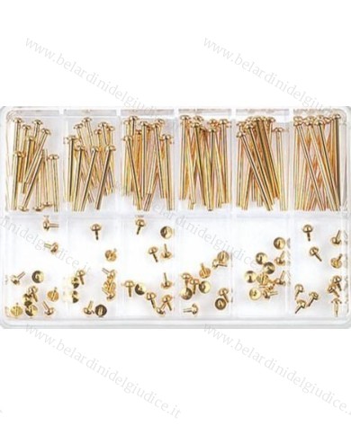 Assortimento Perni a Pressione Dorati Ø 1,30 da 12 a 20 mm - 60 pz