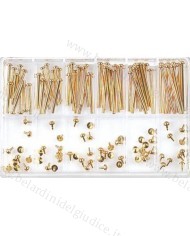 Assortimento Perni a Pressione Dorati Ø 1,30 da 12 a 20 mm - 60 pz