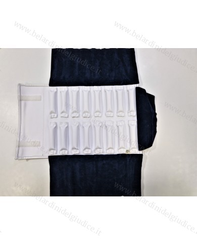 Rotolo blu interno bianco con 16 rulli per anelli