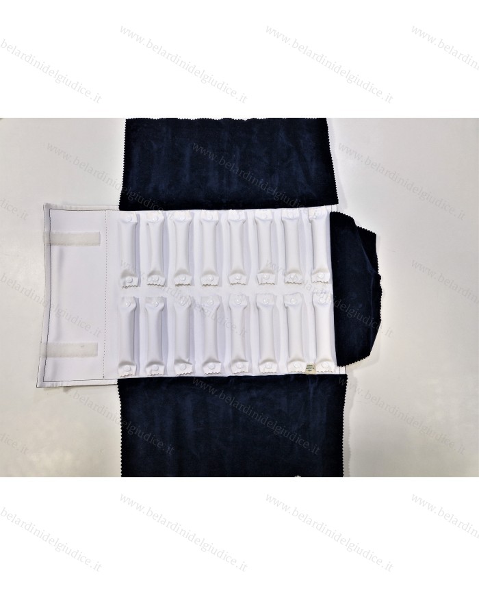 Rotolo blu interno bianco con 16 rulli per anelli
