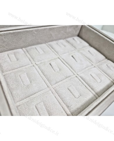 Marmotta champagne interno avorio per 12 anelli