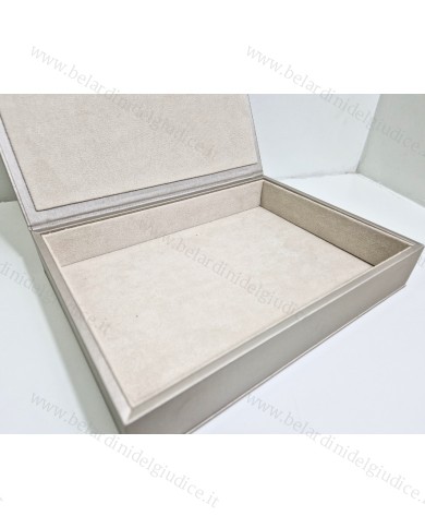 Marmotta champagne interno avorio vuota per schede 24x17 cm