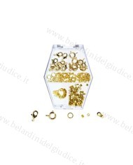 Assortimento accessori placcati in oro per collane o bracciali