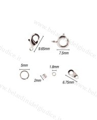Assortimento accessori placcati in argento per collane o bracciali