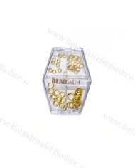 Assortimento anellini placcati in oro per collane o bracciali