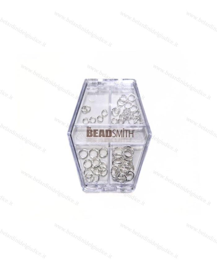 Assortimento anellini placcati in argento per collane o bracciali