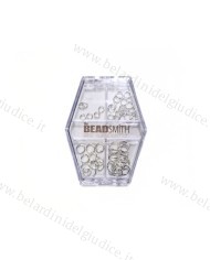 Assortimento anellini placcati in argento per collane o bracciali