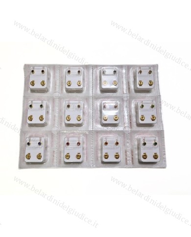 Pre orecchini Studex REGULAR pallina dorata con brillantino colori assortiti