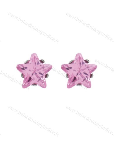 Pre orecchini System 75 zircone stella rosa
