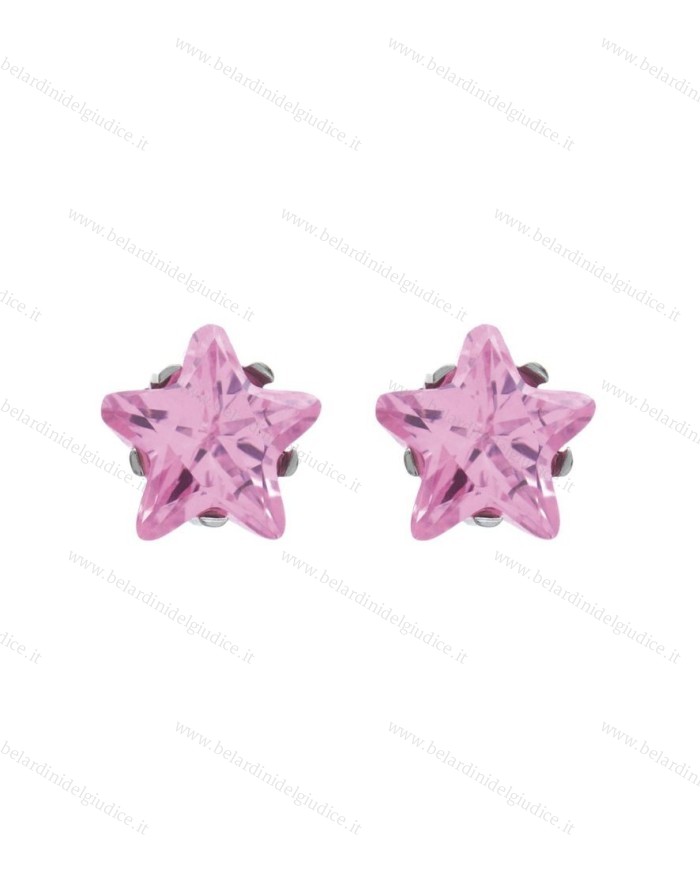 Pre orecchini System 75 zircone stella rosa