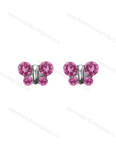 Pre orecchini System 75 farfalla rosa
