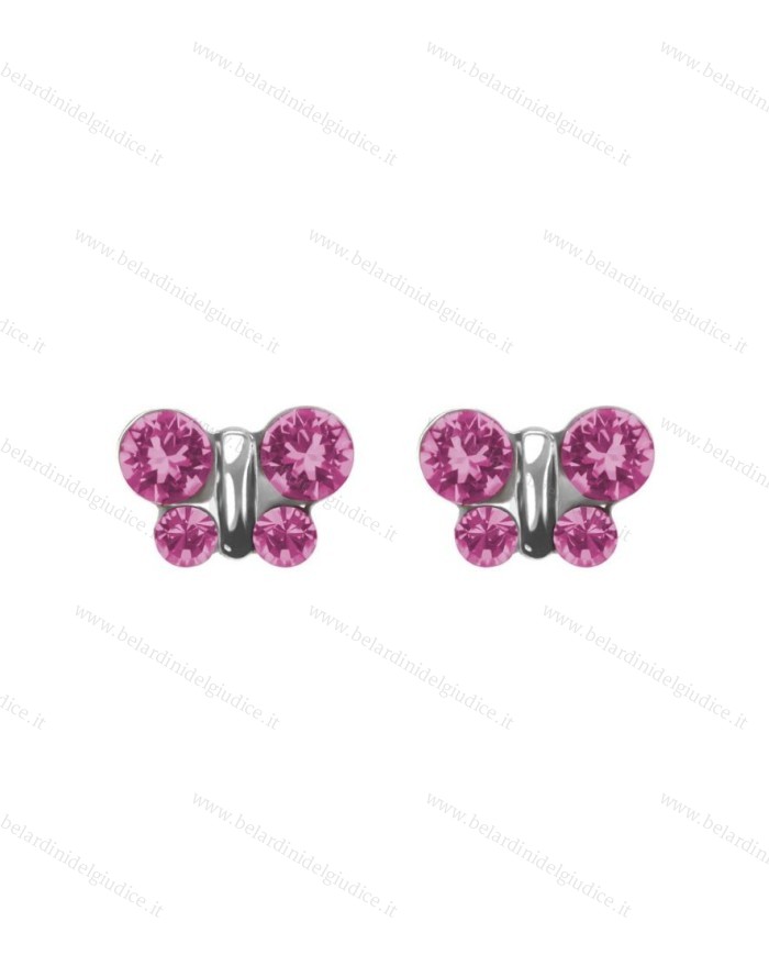 Pre orecchini System 75 farfalla rosa