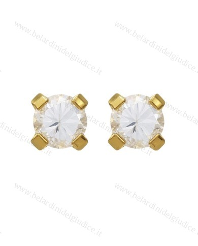 Pre orecchini System 75 zircone cubico oro giallo 9kt