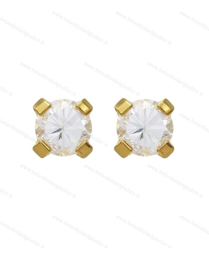 Pre orecchini System 75 zircone cubico oro giallo 9kt