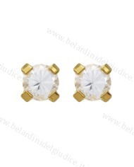Pre orecchini System 75 zircone cubico oro giallo 9kt