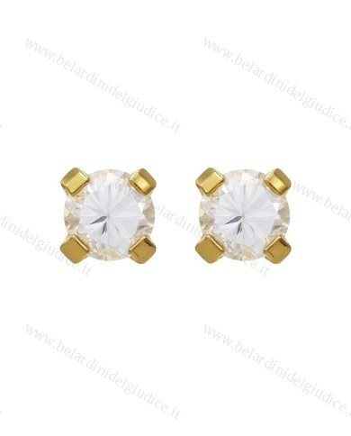 Pre orecchini System 75 zircone cubico oro giallo 18kt