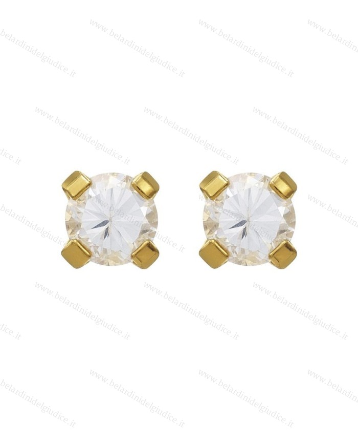 Pre orecchini System 75 zircone cubico oro giallo 18kt